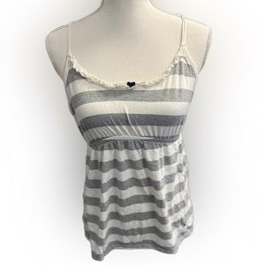Tommy Hilfiger Gray and White Tank Top. Size Medium